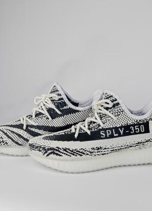 Кроссовки мужские adidas yeezy тканевые белые с черным. легкие и комфортные!9 фото