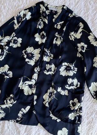Атласный пиджак-накидка wallis цветочный принт2 фото