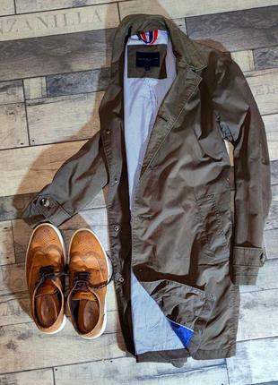 Чоловічий брендовий тренч курточка tommy hilfiger в бежевом кольорі розмір l1 фото