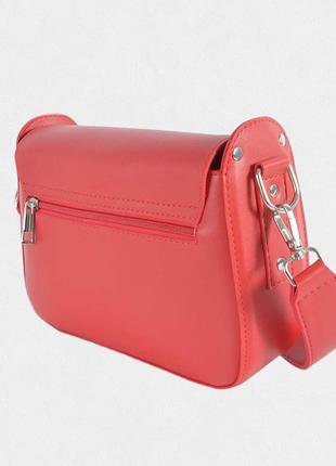 Жіноча сумка кросбоді з екошкіри червона2 фото