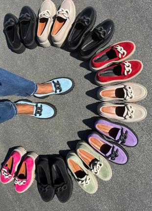 Жіночі замшеві туфлі червоні, стильні туфлі на зручній підошві, багато кольорів, розмір 36-418 фото