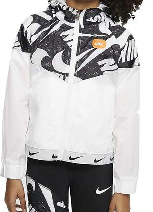 Курточка віторовка nike windrunner full zip j white children’s1 фото