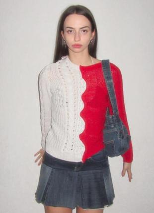 Апсайкл свитер нового украинского бренда#ura, женская кофта, джемпер y2k винтаж handmade