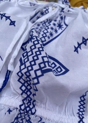 Вышиванка,блуза,рубаха с открытыми плечами в этно стиле,хлопок3 фото