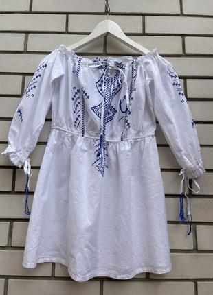 Вышиванка,блуза,рубаха с открытыми плечами в этно стиле,хлопок4 фото