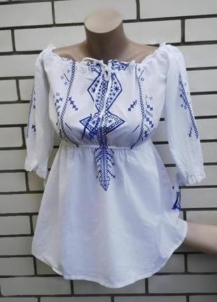 Вышиванка,блуза,рубаха с открытыми плечами в этно стиле,хлопок9 фото