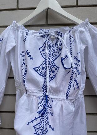 Вышиванка,блуза,рубаха с открытыми плечами в этно стиле,хлопок10 фото