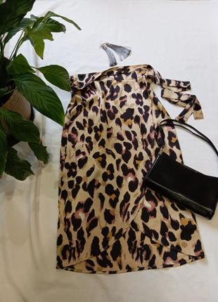 Сатиновая юбка в леопардовый принт boohoo4 фото
