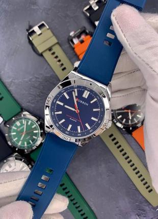 Чоловічий кварцовий наручний годинник curren 8449 silver-blue5 фото