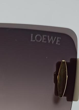 Очки в стиле loewe женские солнцезащитные безоправные коричнево бежевый градиент10 фото