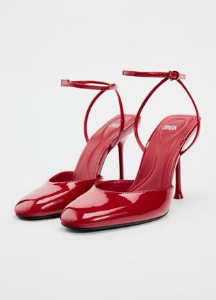 Красные лаковые туфли zara1 фото