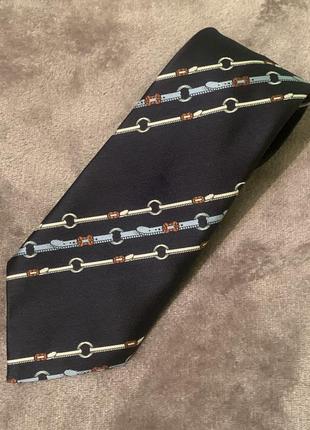 Краватка st. michael темно-синя з принтом ланцюга