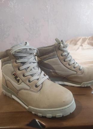 Ботинки "grunge mid" из кожи и текстиля3 фото