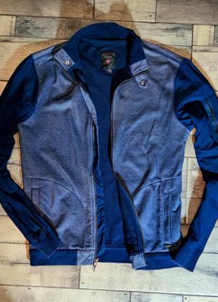 Мужской брендовые хлопковый джемпер кардиган на молнии guess в сером цвете  размер м