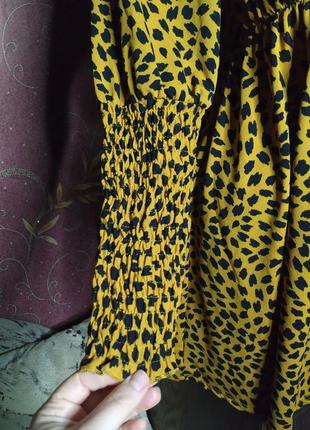 Коротка сукня з тваринним принтом з довгими рукавами від miss selfridge8 фото