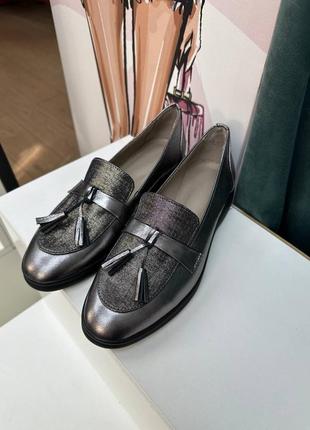 Эксклюзивные туфли лоферы из натуральной итальянской кожи и замши женские2 фото