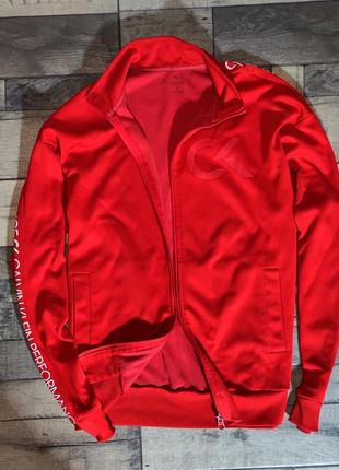 Чоловіча брендова кофта calvin klein в червоному  кольорі розмір xl