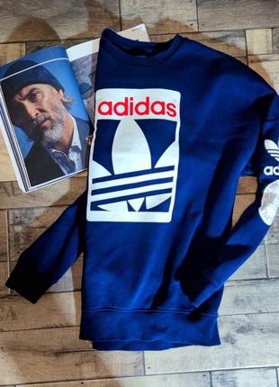 Мужской модный хлопковый брендовые  реглан  adidas originals в синем цвете размер xl4 фото