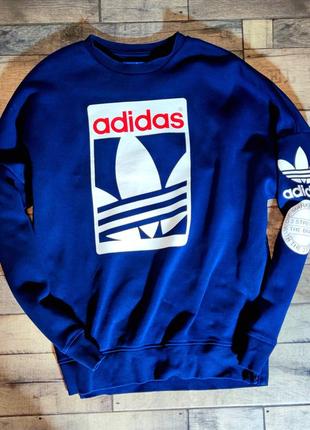 Мужской модный хлопковый брендовые  реглан  adidas originals в синем цвете размер xl1 фото