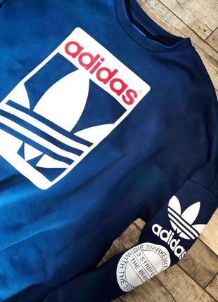 Мужской модный хлопковый брендовые  реглан  adidas originals в синем цвете размер xl3 фото