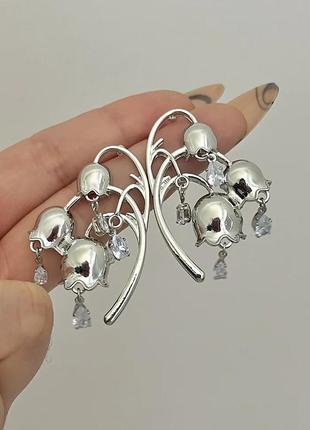 Сережки з цирконами конвалії.
4,5 см