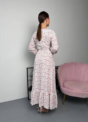 Жіноча сукня міді в квітковий принт4 фото