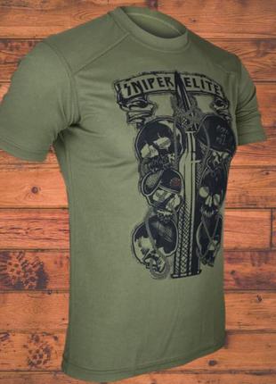 Армійська футболка оливкового кольору "елітний снайпер", чоловічі футболки і майки, тактичний та військовий одяг