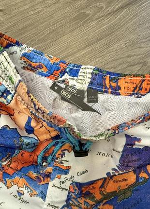 Костюм комплект шорти-плавки + сорочка шведка теніска у географічний принт9 фото