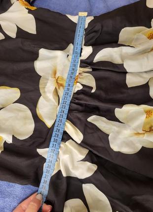 Платье принт цветочный кркпный цветок ретро винтаж приталенное объемные рукава l xl m 38 40 427 фото