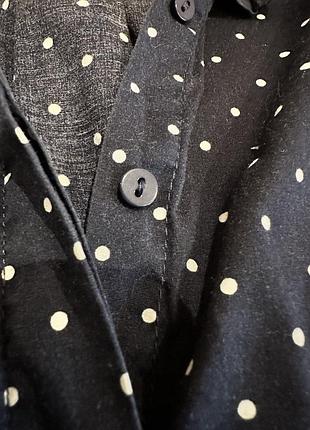 Сорочка в горох темно-синя5 фото