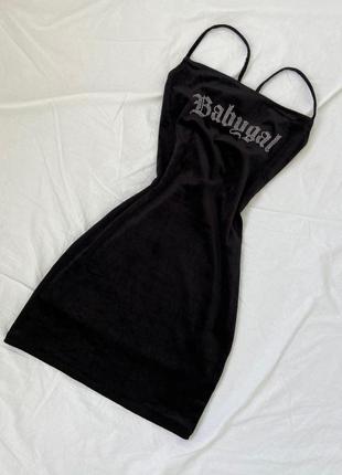 Бархатное платье со стразами h&amp;m "bagugal" 🖤