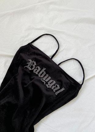 Бархатное платье со стразами h&amp;m "bagugal" 🖤