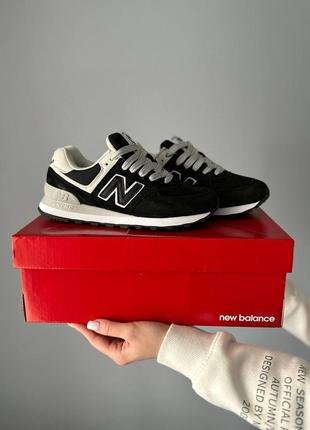 Кроссовки new balance 574 black/white3 фото