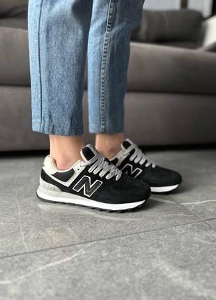 Кроссовки new balance 574 black/white8 фото