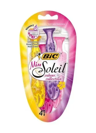Бритва жіноча bic miss soleil color. в блістері 4 шт