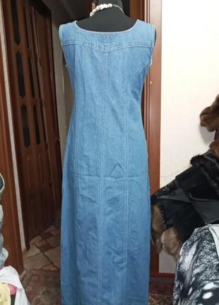 Платье в пол,новое,джинс котон,р.,48,46 турция ц.350 гр3 фото