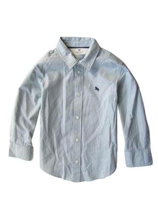 Рубашка сорочка из хлопковой ткани с отложным воротником с длинным рукавом h&m3 фото