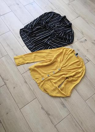 Горчично-желтая рубашка в горошек / блузка / сорочка4 фото