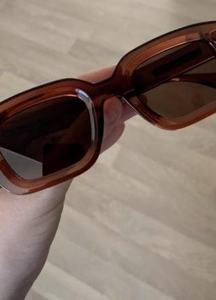 Тренд якісні коричневі сонцезахисні окуляри вайфаер квадратні сонячні очки лінзи антиблик2 фото