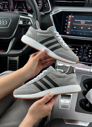 Женские кроссовки adidas originals iniki w gray black9 фото