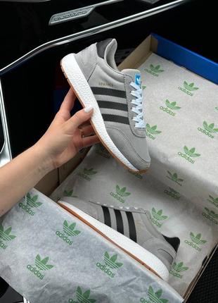 Женские кроссовки adidas originals iniki w gray black5 фото