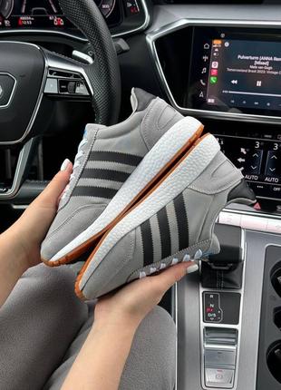 Женские кроссовки adidas originals iniki w gray black4 фото