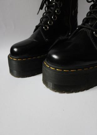 Dr. martens jadon оригинал, черные кожаные сапоги dr. martens, ботинки на массивной подошве4 фото