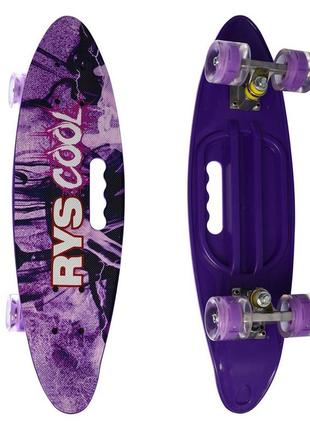 Скейт пенни борд 60 см. свет. колёса profi ms 0461-7