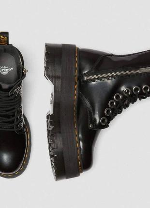 Dr. martens jadon оригинал, черные кожаные сапоги dr. martens, ботинки на массивной подошве