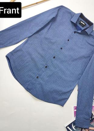 Рубашка мужская синего цвета классическая от бренда frant s m
