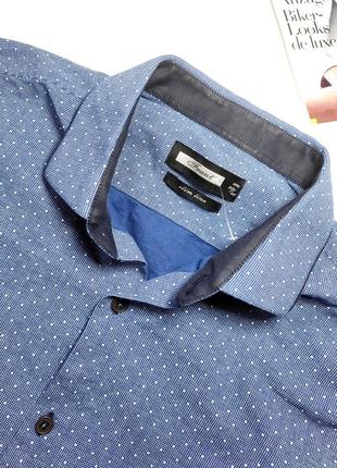 Сорочка чоловіча синього кольору класична від бренду frant s m4 фото