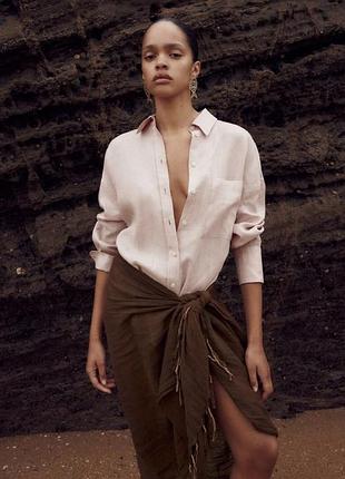 Сорочка zara 100% льон