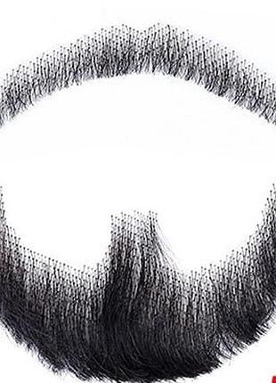 Накладная борода и усы реалистичные, настоящие натуральные волосы на сетке. клей в комплекте!