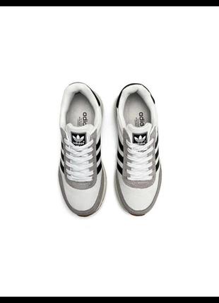 Женские кроссовки adidas originals iniki w white gray black3 фото